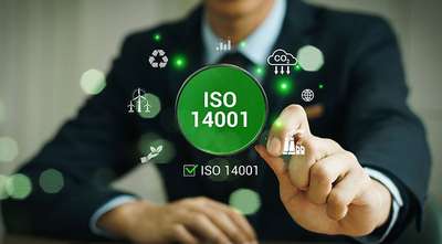 ISO 14001 environmental certification concept graphic