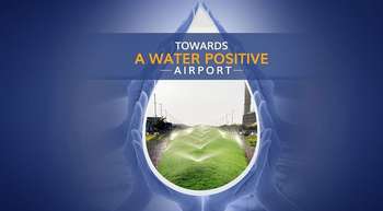 Graphic showing “Towards a Water Positive Airport” message