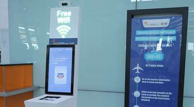 Airport free Wi-Fi kiosk